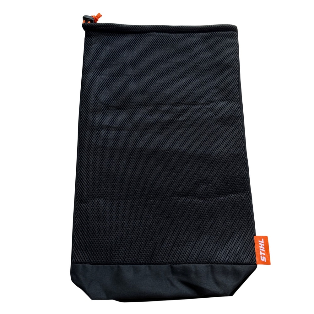 Stihl Black Mesh Drawstring Storage Bag Utility Accessory Pouch Orange Logo Tool